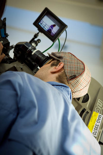 dustin operating the moviecam compact on joshua eisenstadt's film 'spreading darkness'