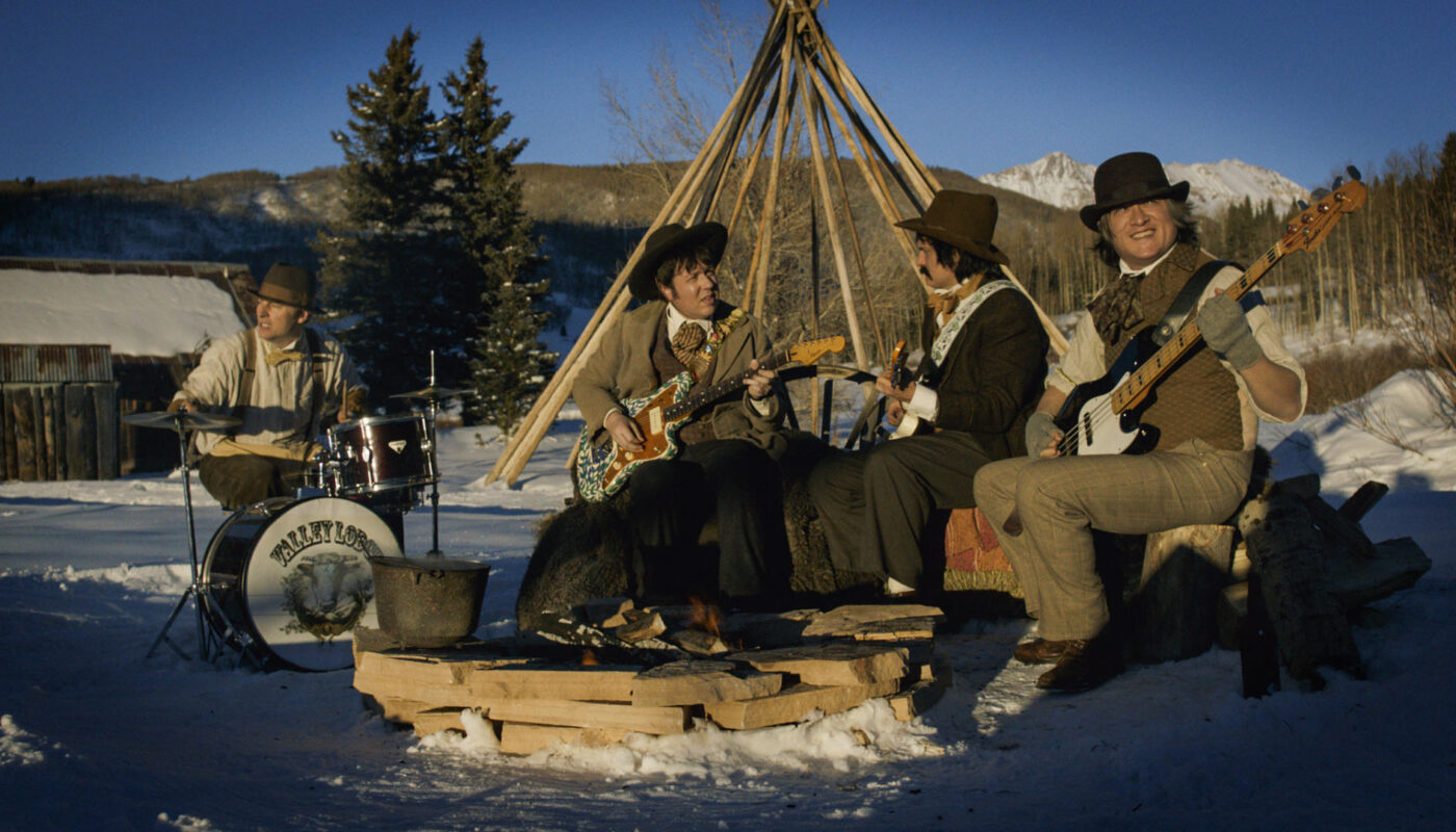 Valley Lodge perform Kiss Me I'm Drunk at Dunton Hot Springs resort covered in snow for their music video shoot