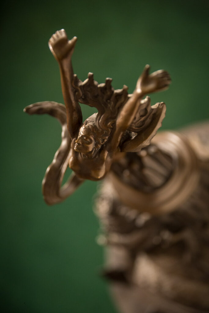 Behind the scenes from Struggle of one of Szukalski's sculptures that cinematographer Dustin Pearlman shot practically