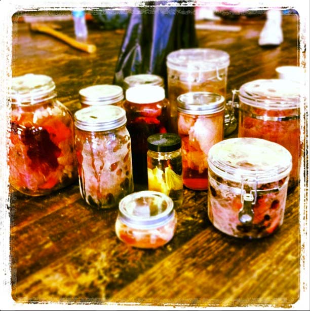 Creepy prop jars on the set of Penance Lane horror teaser trailer shot in Piru California